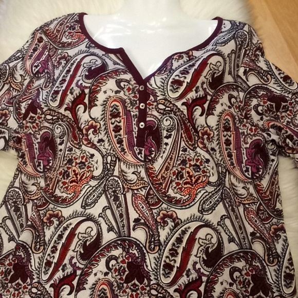 Croft & Barrow Paisley Print Top - Picture 10 of 14
